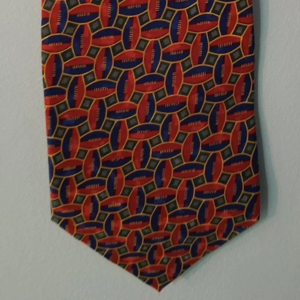 Tiffany & Co Football Pattern Silk Necktie-NWOT